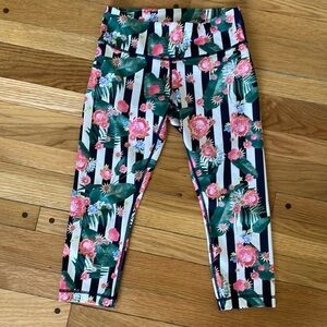 Lululemon Wunder Under Women 6 Crop Full-On Luxtreme Legging Palm Play Floral